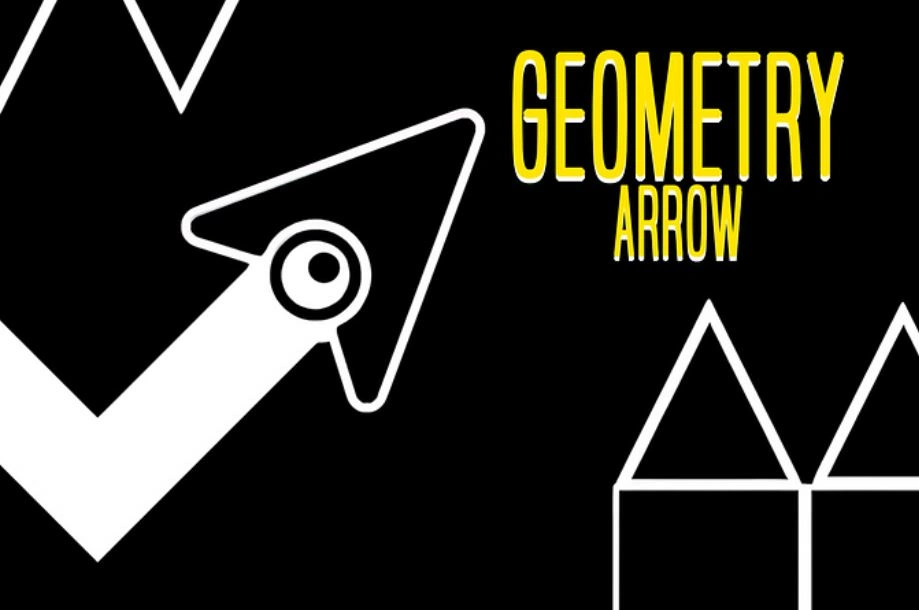Screenshot of the Geometry Arrow unblocked start screen, ready to play.