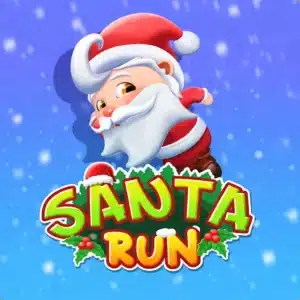 Santa Run browser game featuring Santa running on snowy roads