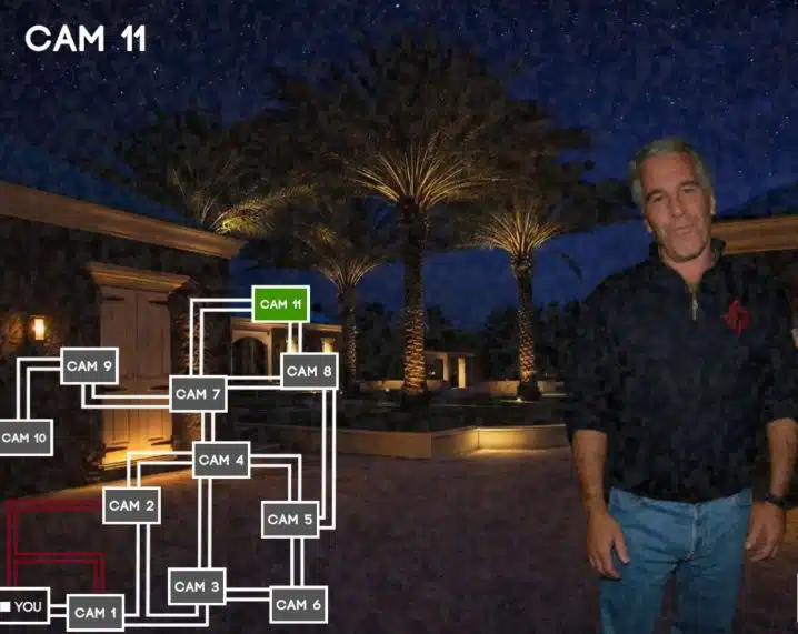 Five Nights at Epstein's browser horror game night security view