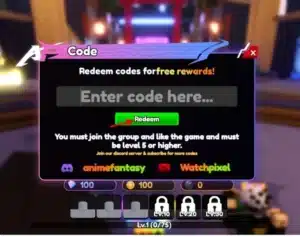 Anime Fantasy Roblox gameplay showing battle scene and anime fantasy re codes rewards