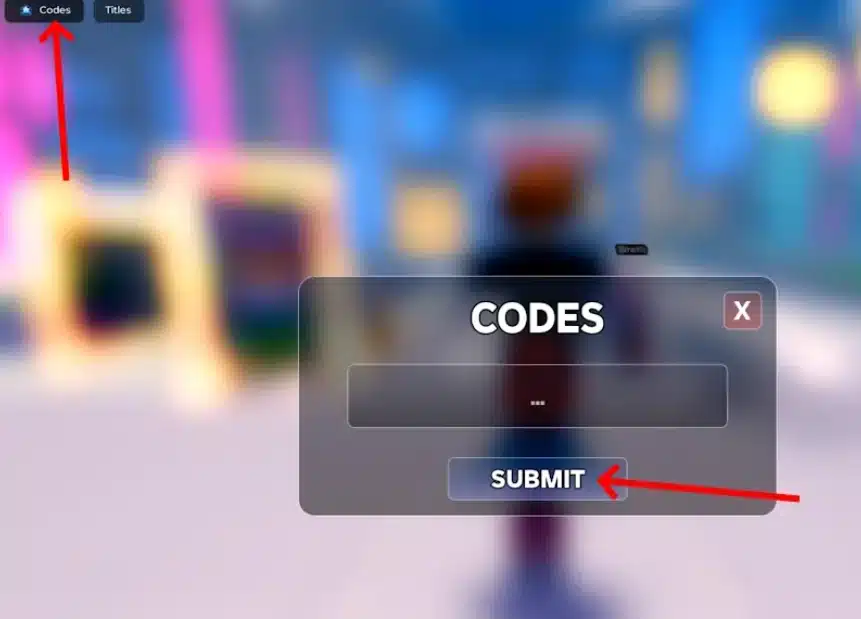 How to redeem Elemental Duels codes in Roblox submit screen
